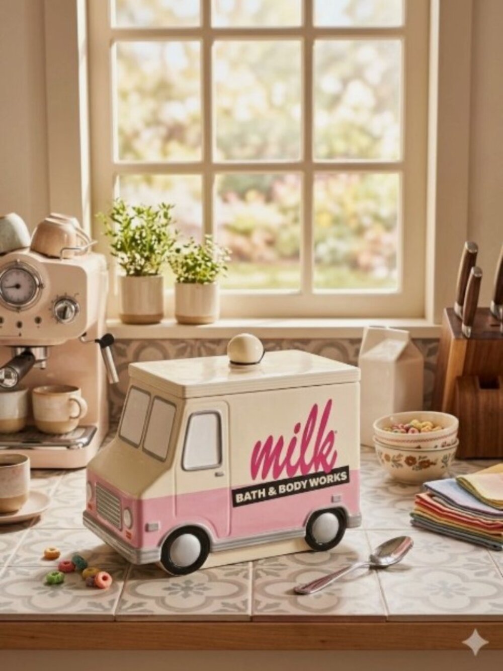 Milk Bar Cookie Truck Cookie Jar with Mini Coin Purses - Fun Retro Kitchen Décor